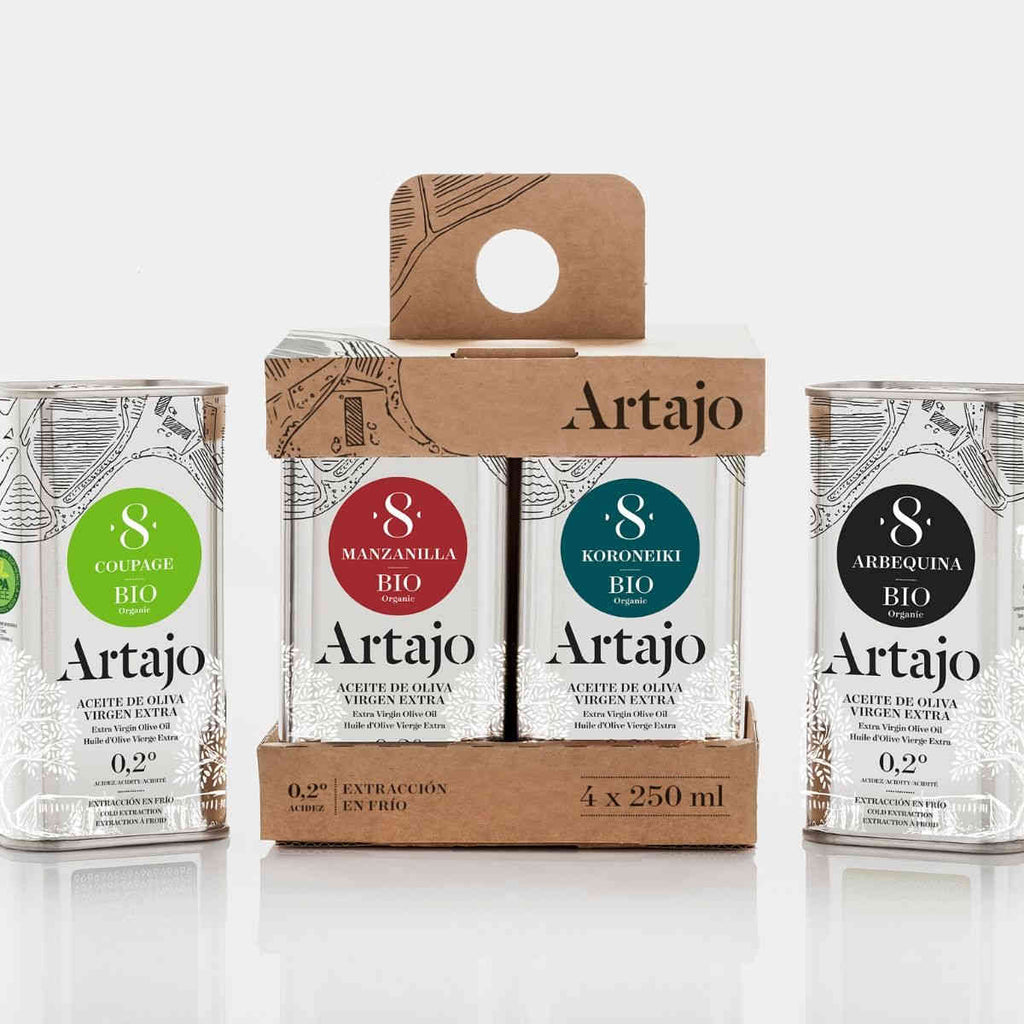 Probierpaket 4 Sorten Natives Olivenöl Extra BIO Artajo 8 von ARTAJO - Fontellas / Nafarroa - Die Niederlande - FRESKOA STORE